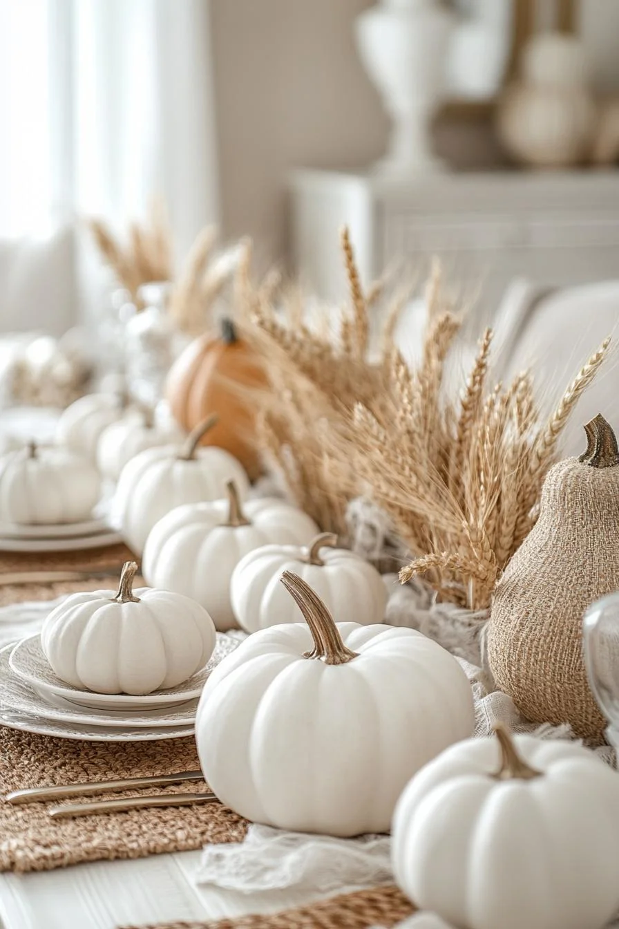 1. Rustic Pumpkin Wheat Centerpiece-2