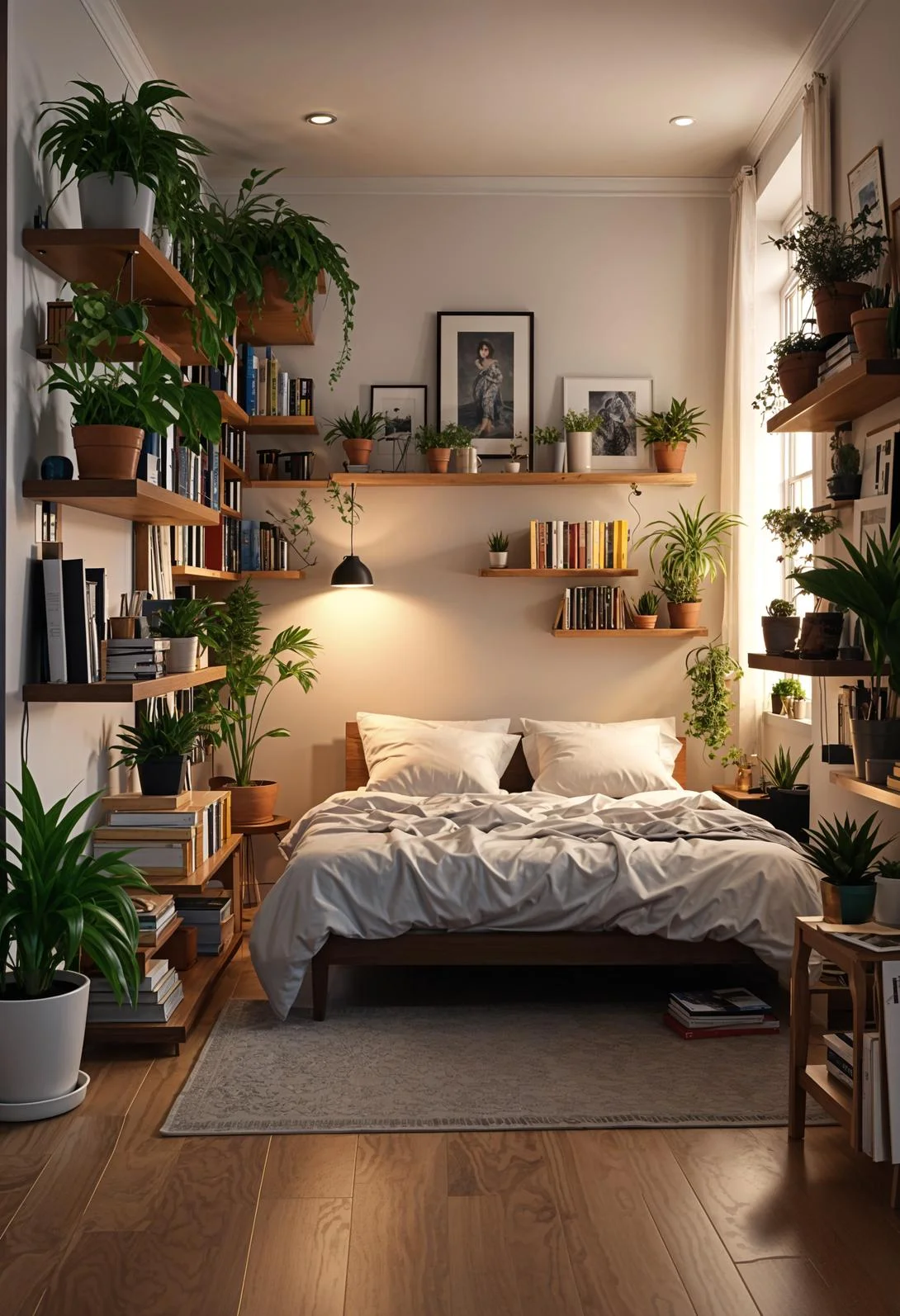15 Clever Tiny Bedroom Ideas You Must See 38 15. Space-Saving Floating Shelves Ideas-1