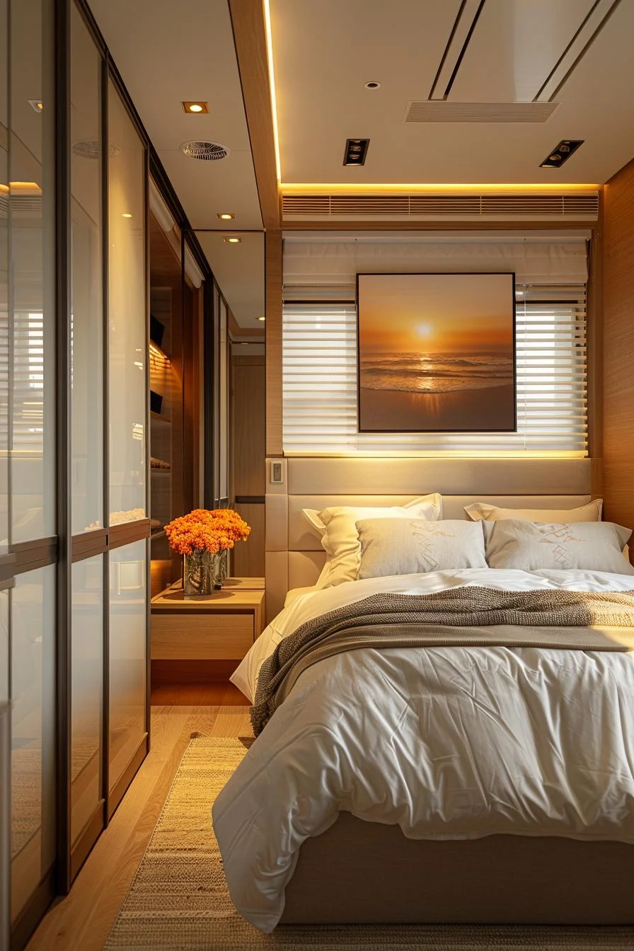 15 Clever Tiny Bedroom Ideas You Must See 28 11. Space-Saving Sliding Bedroom Doors-1