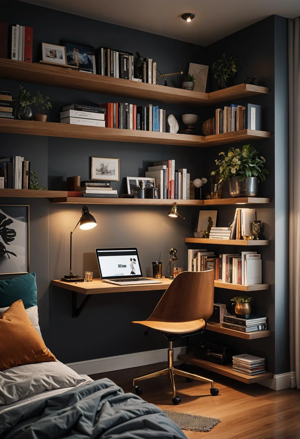 15 Clever Tiny Bedroom Ideas You Must See 15 5. Space-Saving Study Nook Ideas-3