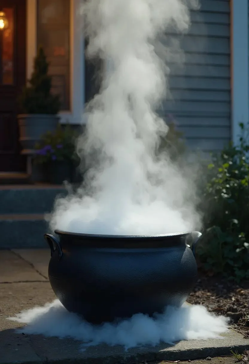 15 Easy DIY Outdoor Halloween Decorations to Try 61 15. Spooky Cauldron Decor Ideas-0