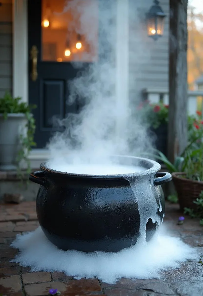 15 Easy DIY Outdoor Halloween Decorations to Try 64 15. Spooky Cauldron Decor Ideas-1