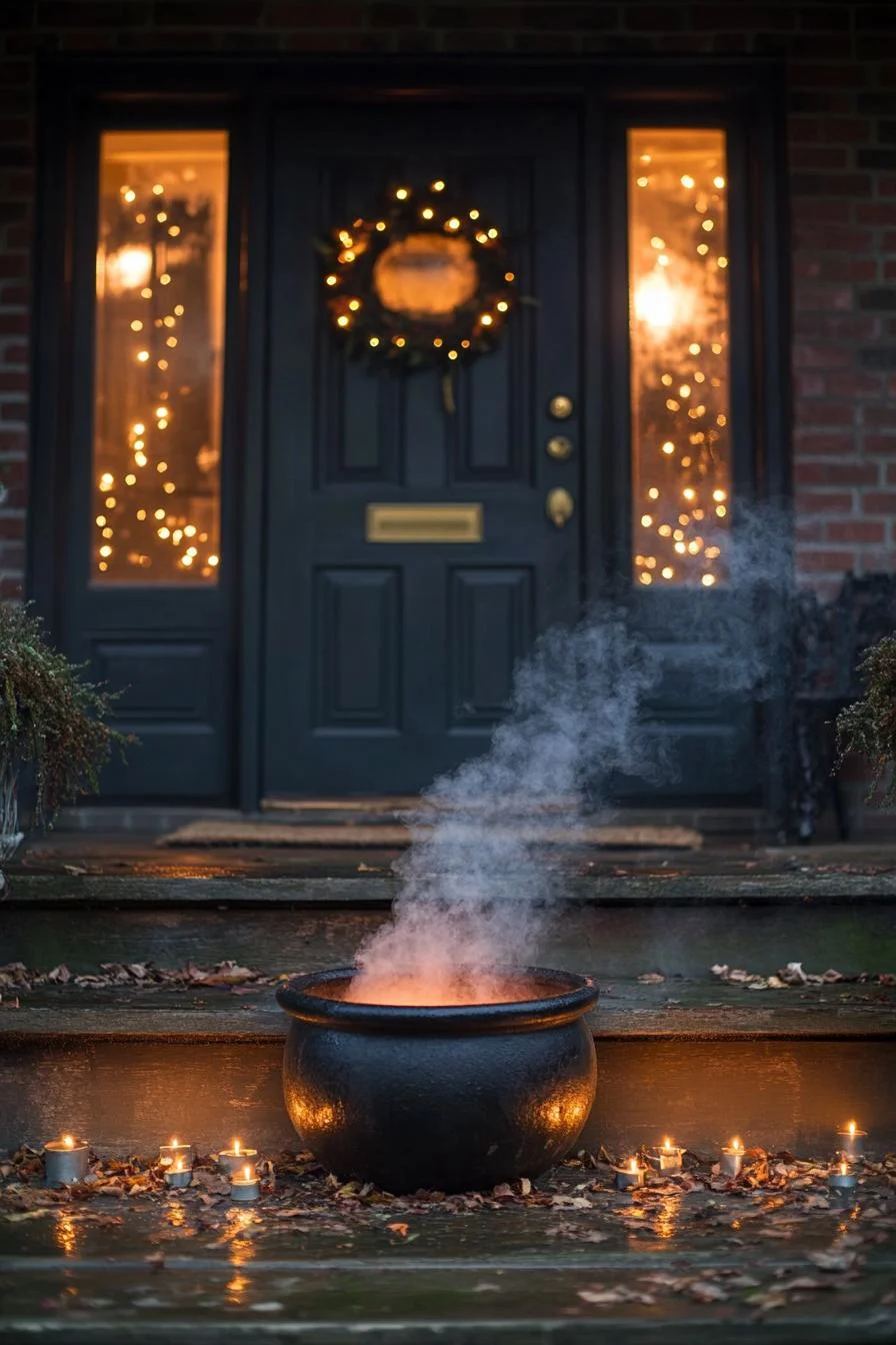 15 Easy DIY Outdoor Halloween Decorations to Try 65 15. Spooky Cauldron Decor Ideas-2