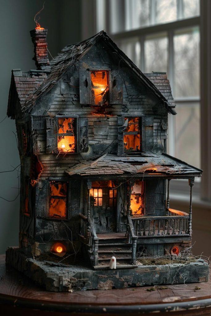 15 Spooky DIY Halloween Decorations You Must See 13 3. Spooky Dollhouse Halloween Decor-0