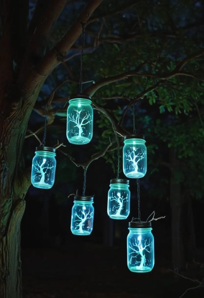 15 Spooky DIY Halloween Decorations You Must See 5 1. Spooky Mason Jar Lanterns-2