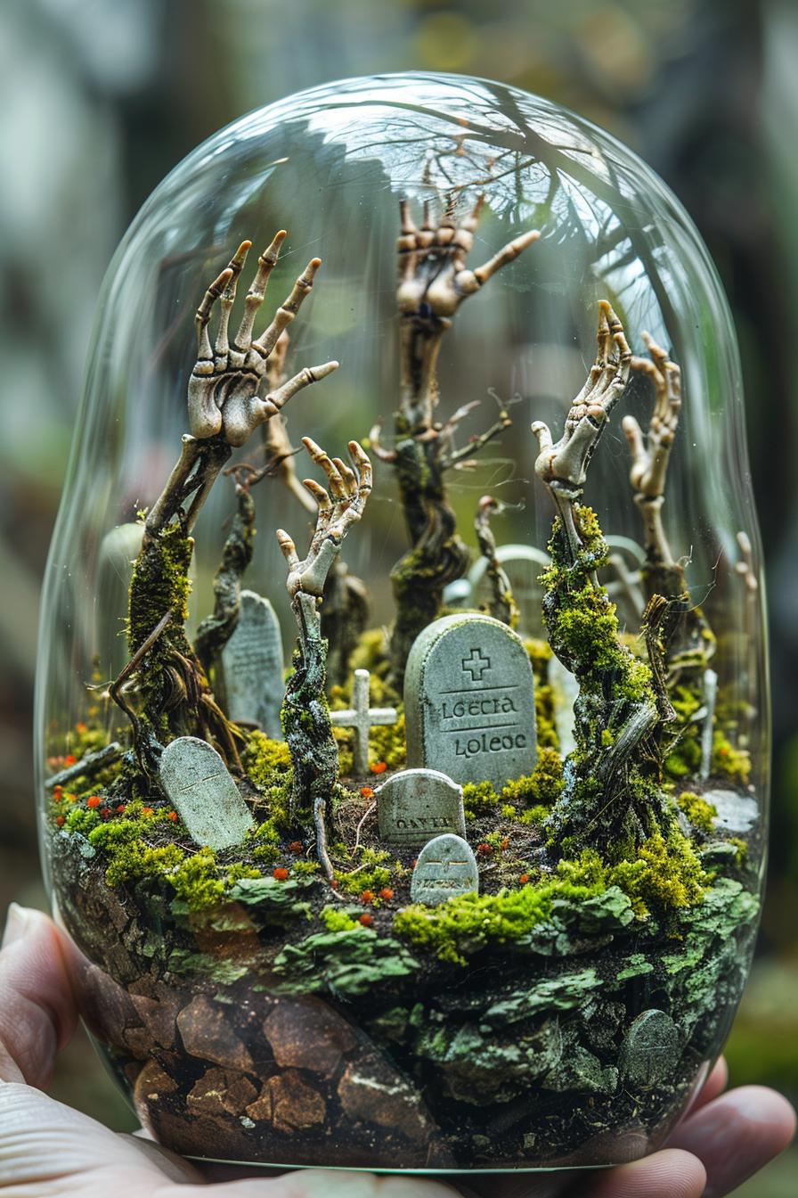 6. Spooky Terrarium Graveyard Display-0