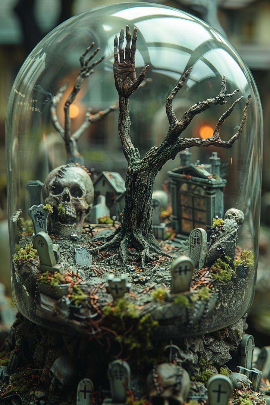 6. Spooky Terrarium Graveyard Display-1