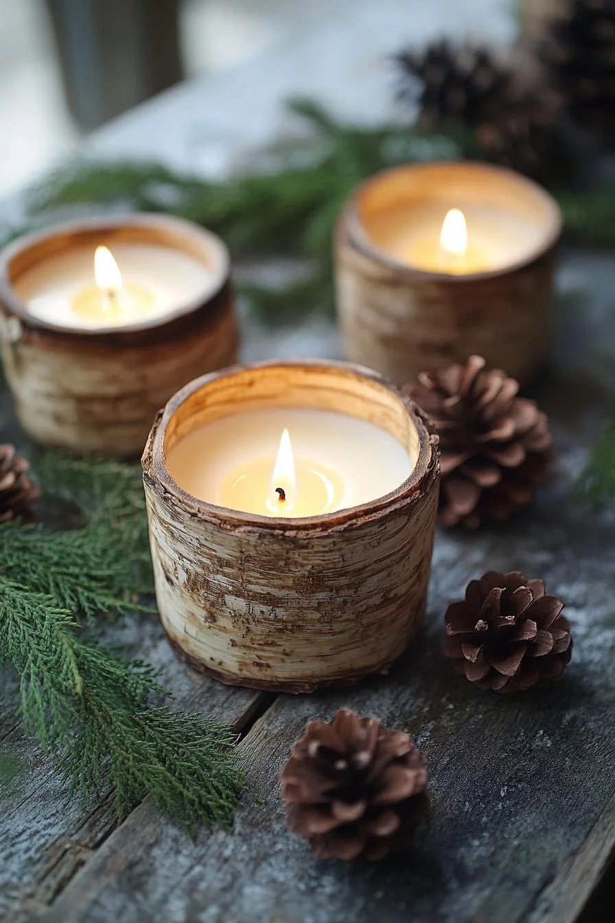 1. Birch Bark Candle Decor Ideas-1