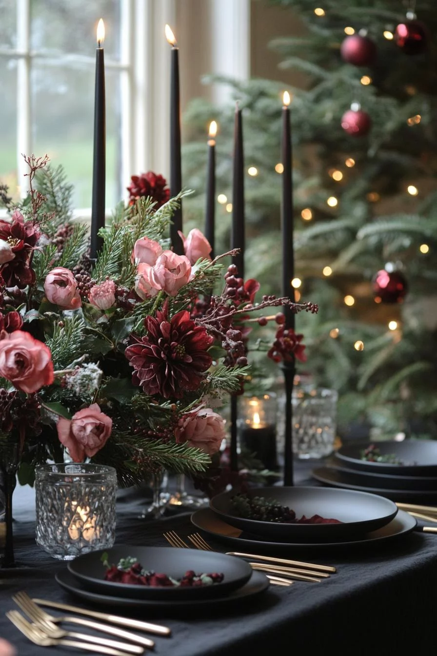 7. Black & Gold Christmas Tablescapes-3