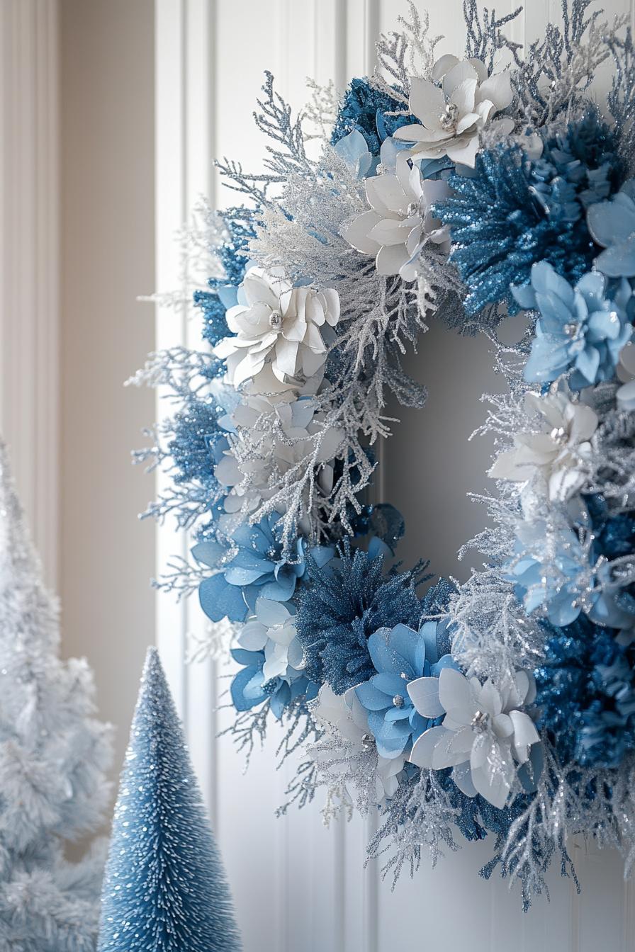 2. Blue Ombré Ribbon Wreath-1