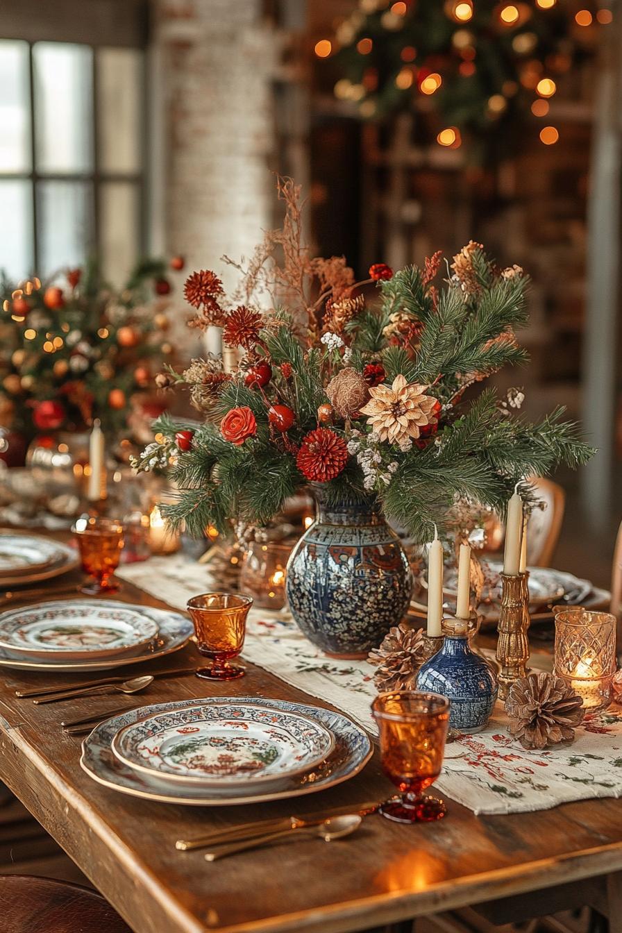 13. Boho Chic Holiday Table Styling-0