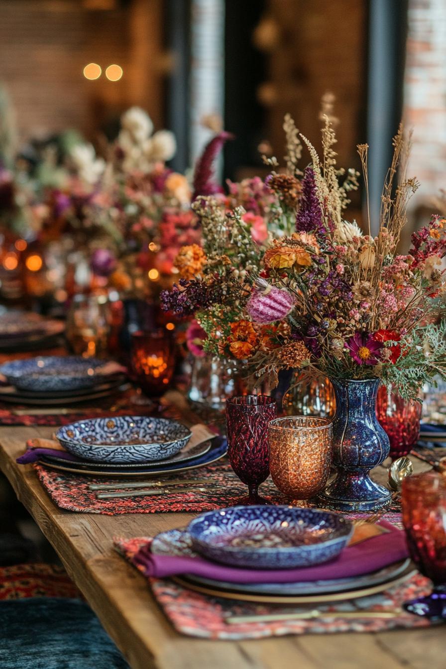 13. Boho Chic Holiday Table Styling-2