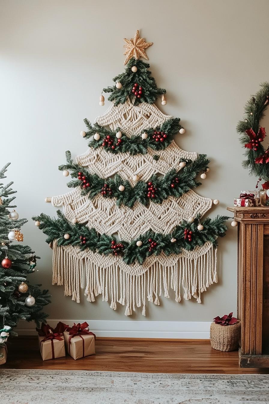 1. Boho Christmas Tree Wall Decor-1