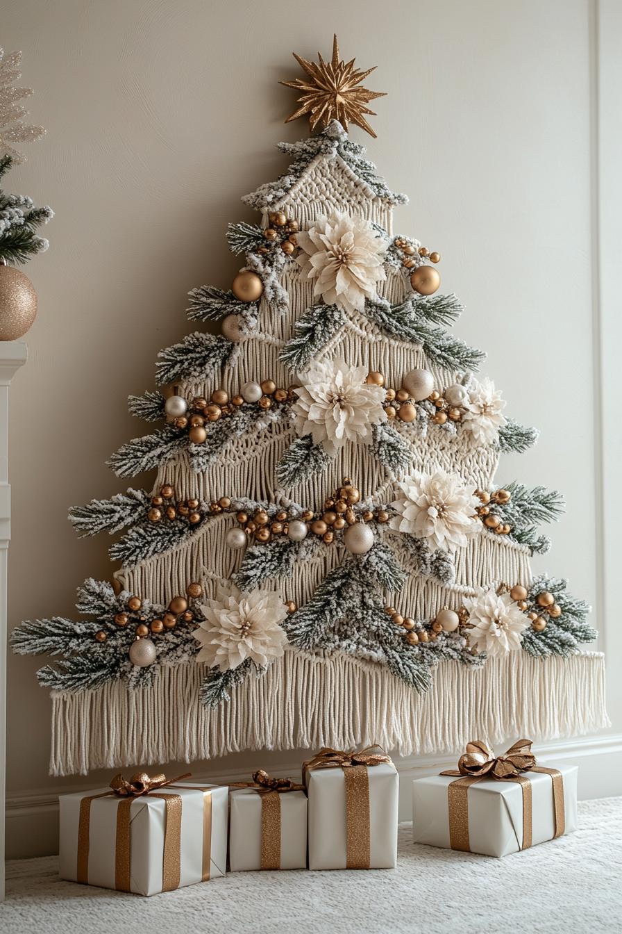 1. Boho Christmas Tree Wall Decor-2