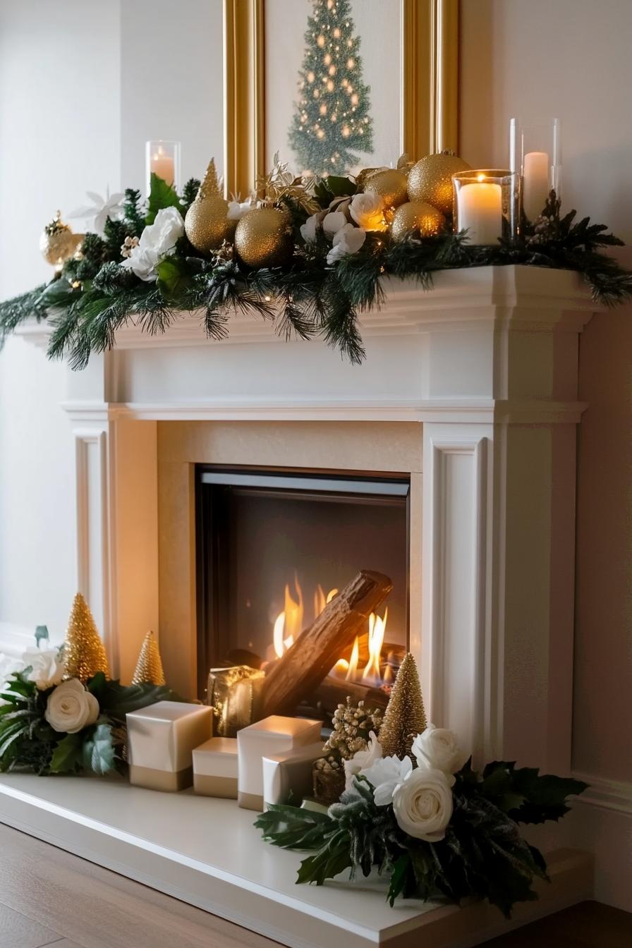 2. Chic Holiday Mantle Decor Inspiration-1