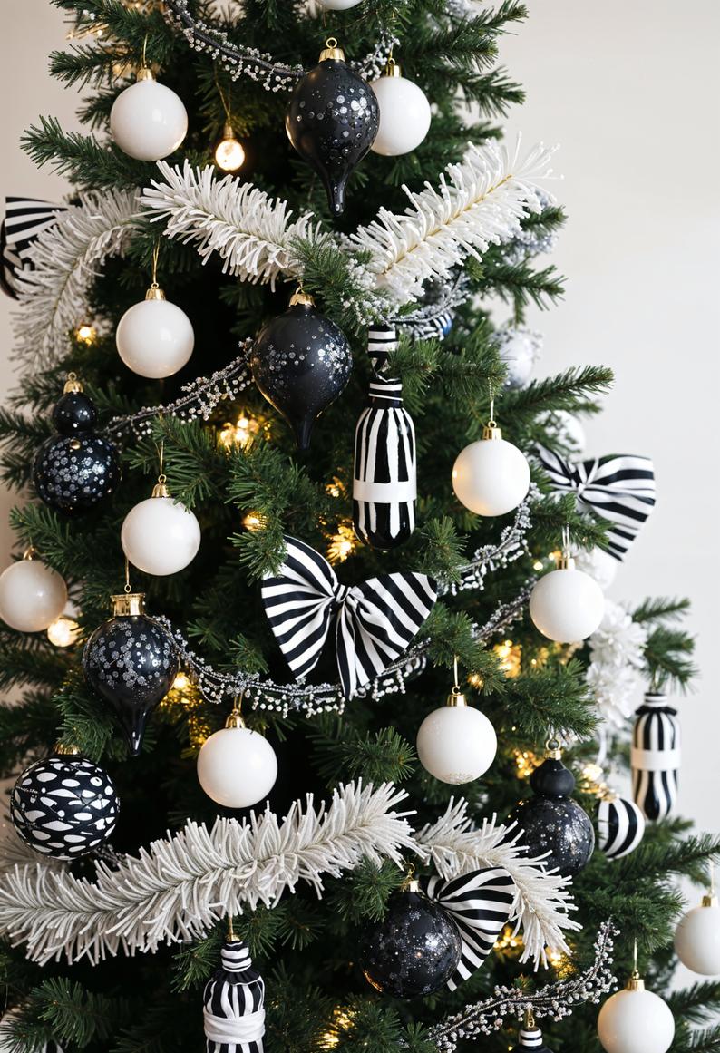 1. Chic Monochrome Christmas Tree Ideas-0