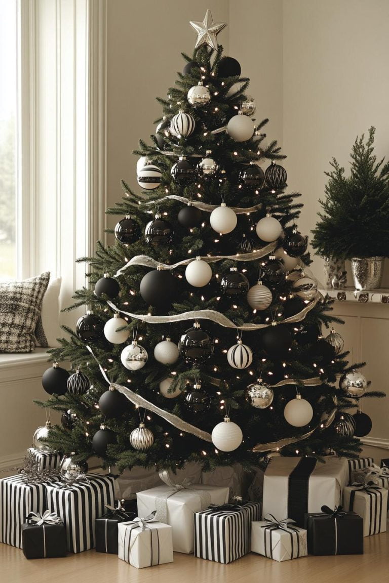 21 Elegant Black And White Christmas Decor Ideas - Lovely Harbor