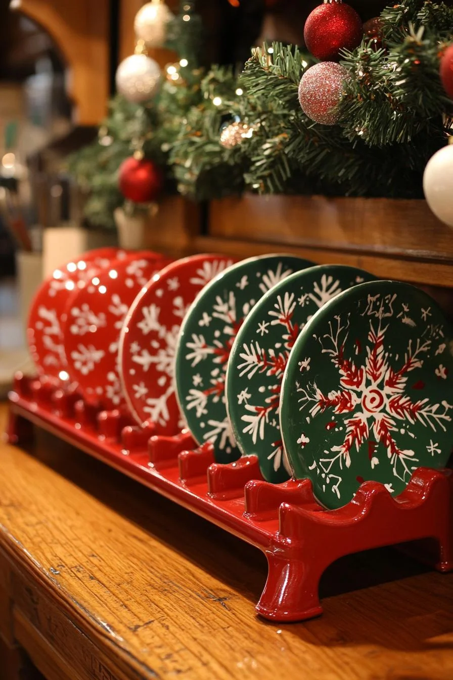 21 Gorgeous Kitchen Christmas Decor Ideas To Copy 74 17. Christmas-Adorned Drying Rack-0
