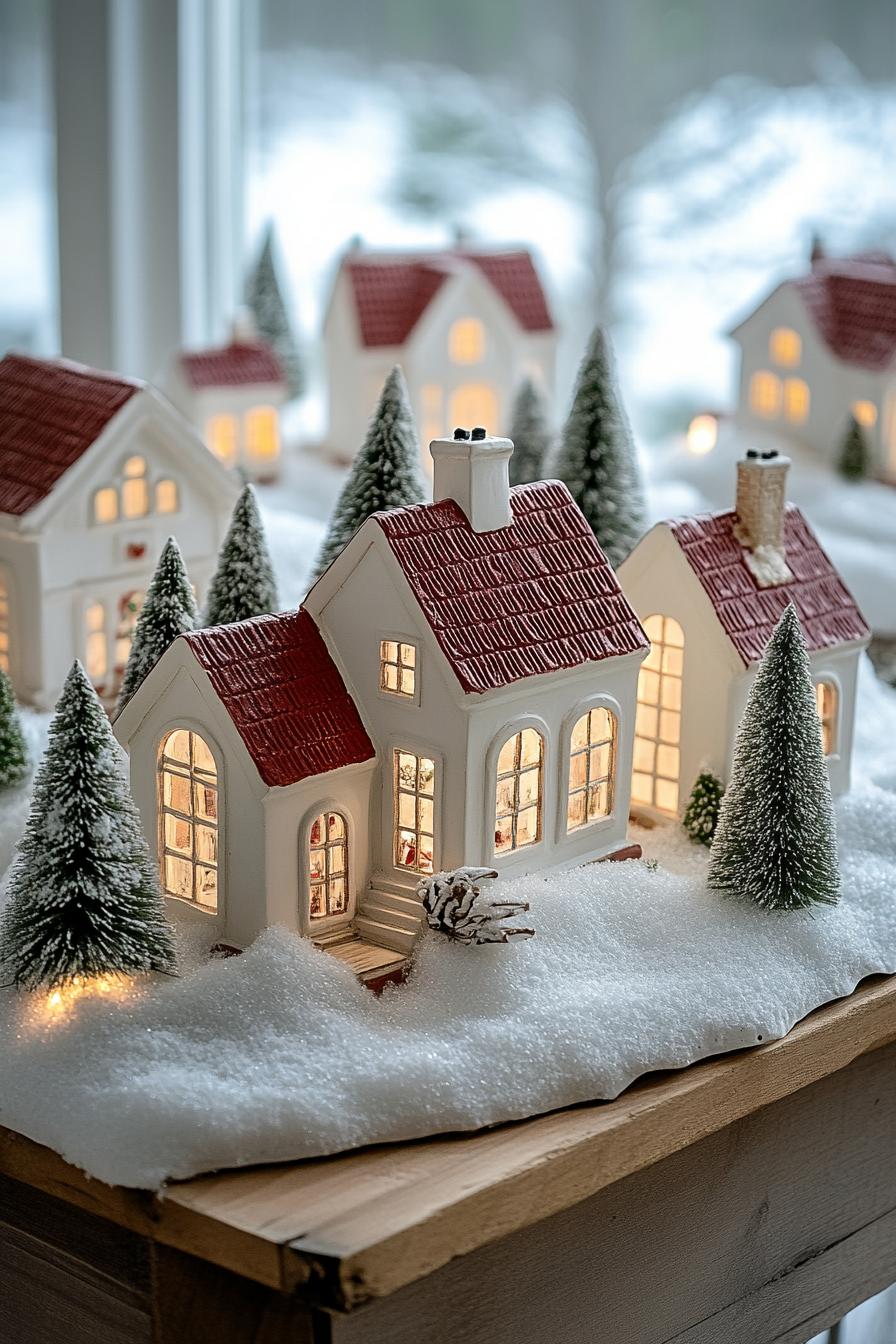 15. Christmas Village: White & Red-0