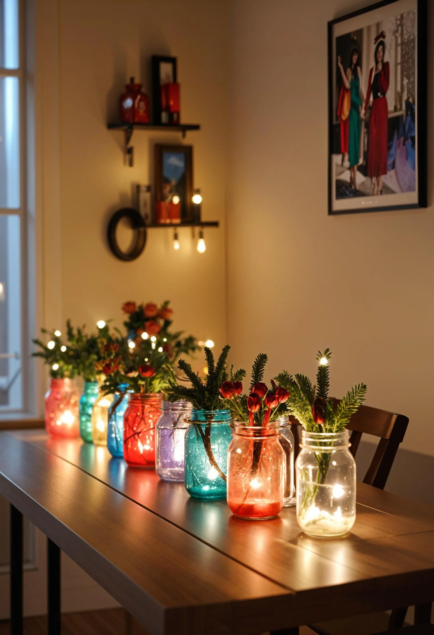 16. Colorful Ornaments in Mason Jars-1
