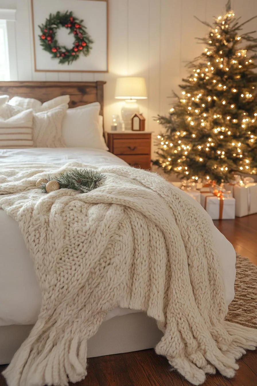 17. Cozy Blanket Christmas Bedroom Ideas-0