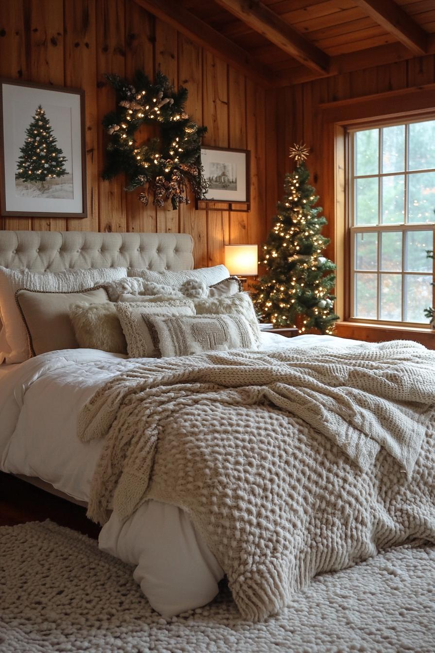 17. Cozy Blanket Christmas Bedroom Ideas-2