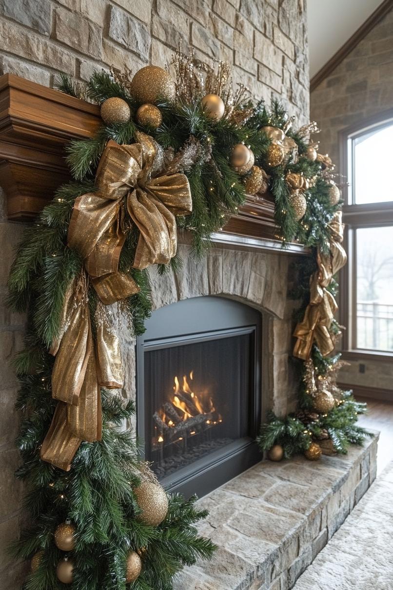 1. Elegant Festive Mantle Decorating Ideas-2