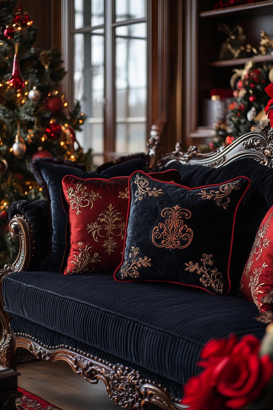 13. Elegant Monogrammed Velvet Pillow Collection-2