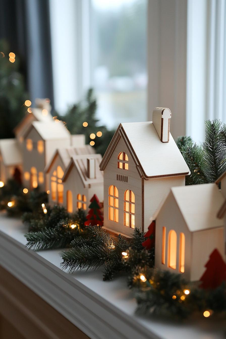 5. Enchanting Wooden Christmas Village Glow-0