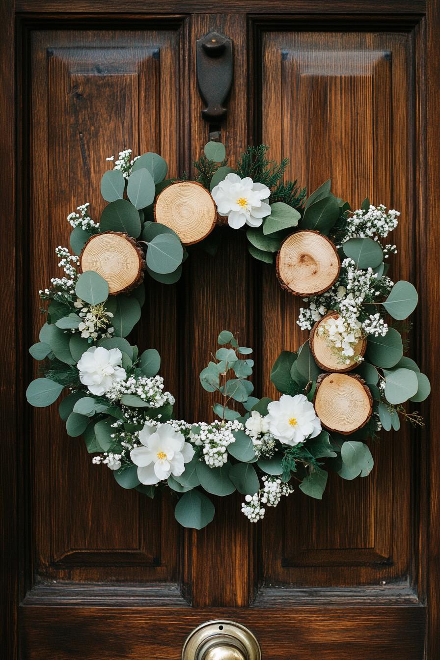 3. Eucalyptus wreath with white flowers-0