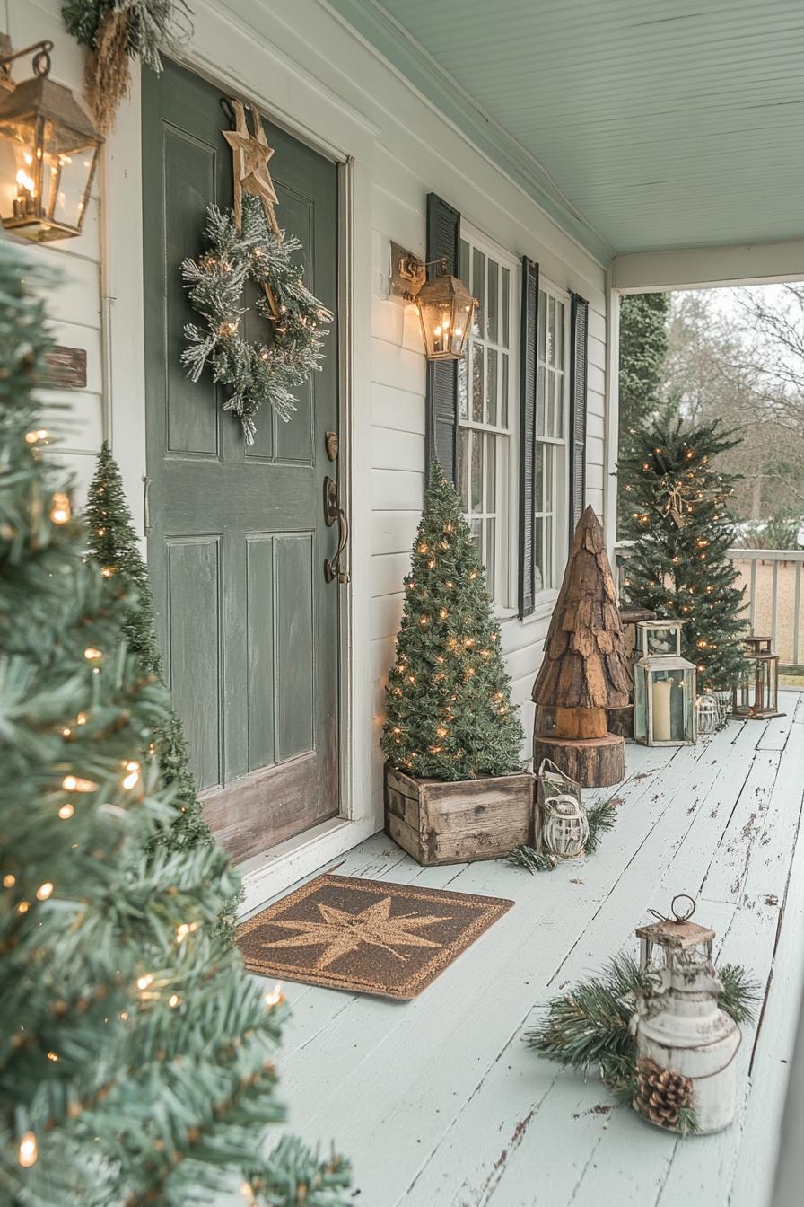 16. Farmhouse-Inspired Front Porch Christmas Decor DIY-1