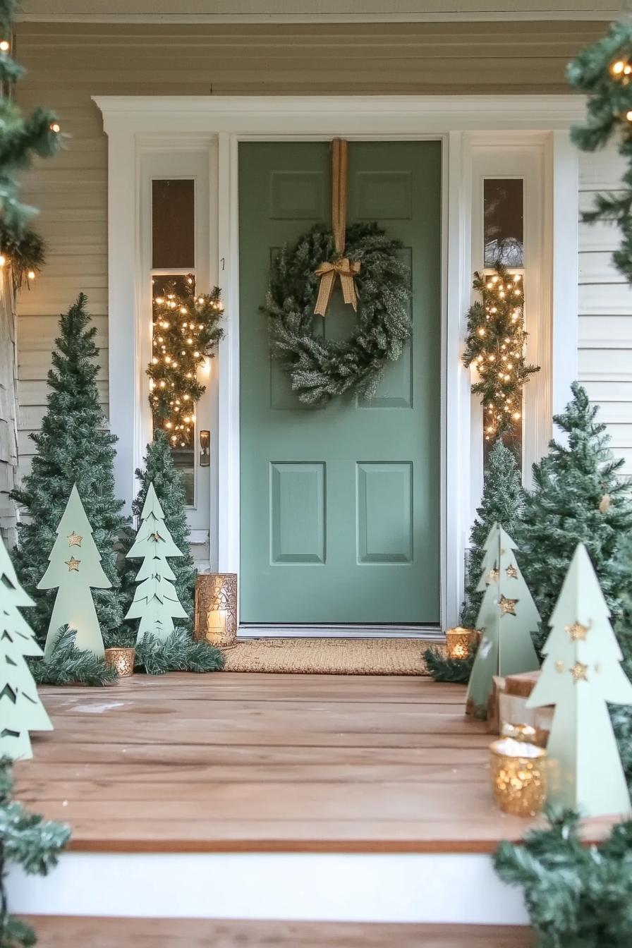 16. Farmhouse-Inspired Front Porch Christmas Decor DIY-2