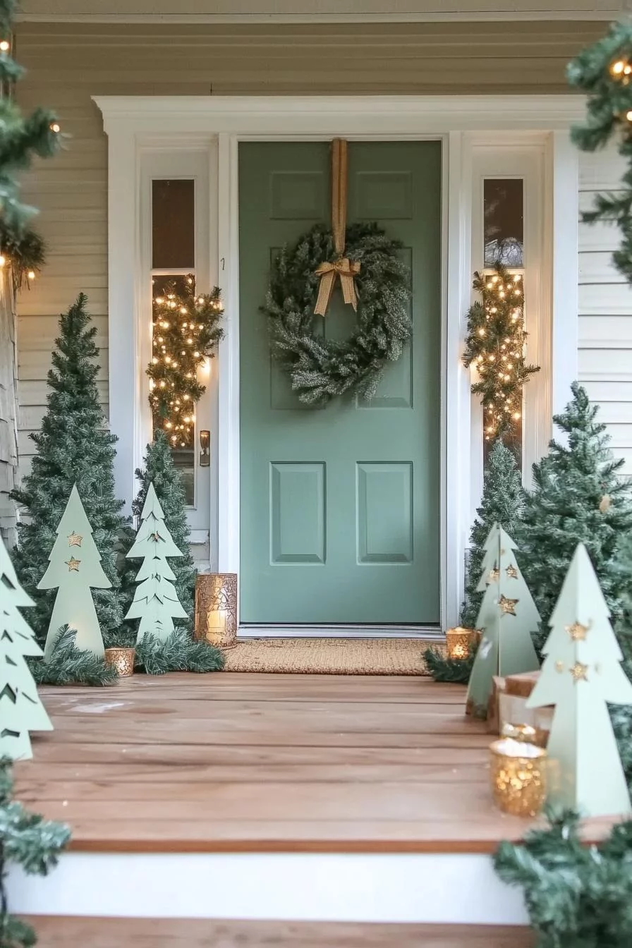 16 Unique Front Porch Christmas Decor Ideas for Holiday Season 77 16. Farmhouse-Inspired Front Porch Christmas Decor DIY-2