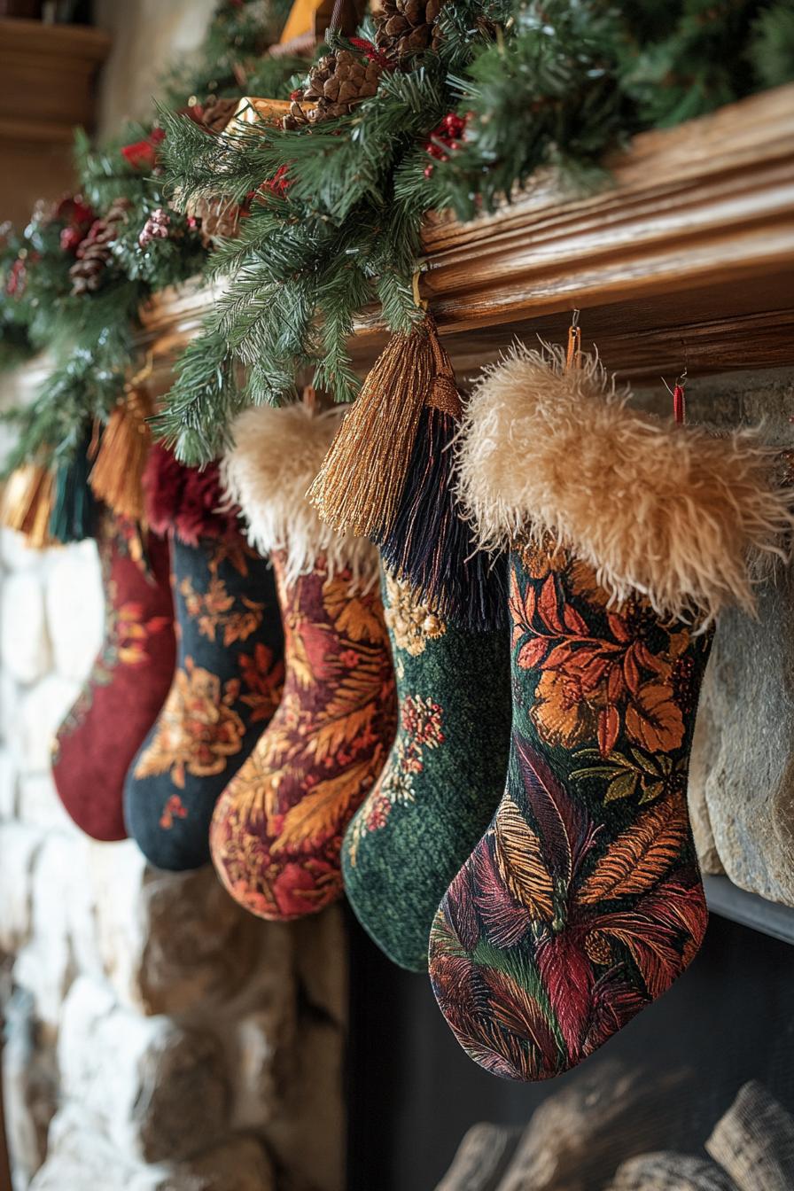 6. Feather Stockings for Boho Holidays-2