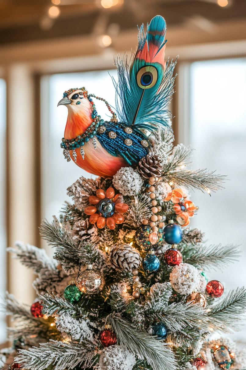 17. Festive Boho Tree Topper Ideas-2