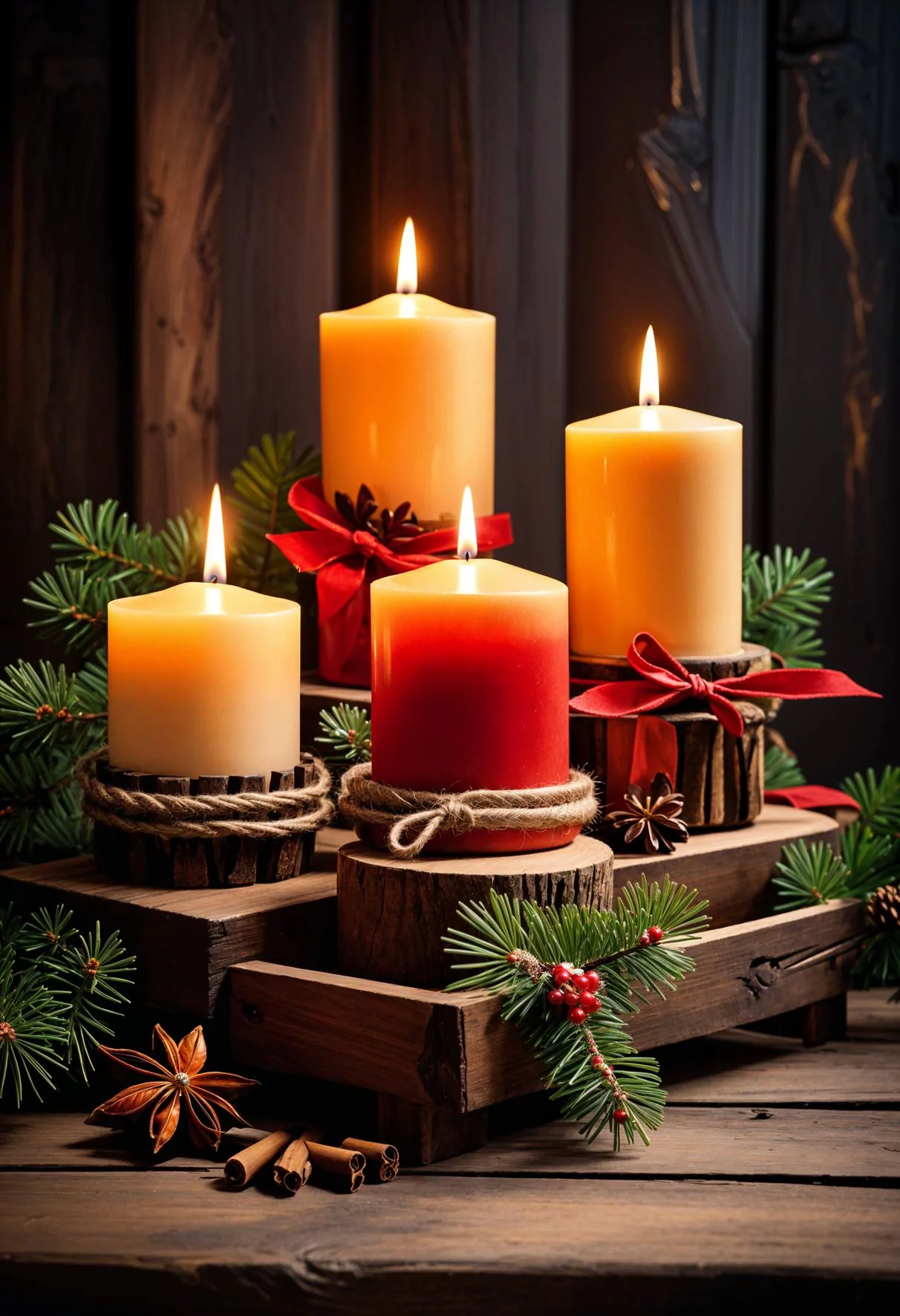 21 Gorgeous Kitchen Christmas Decor Ideas To Copy 64 14. Festive Candle Display Idea-1