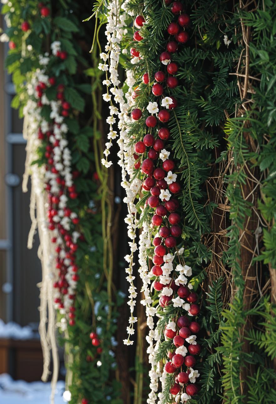 6. Festive Cranberry Popcorn Garland Display-0