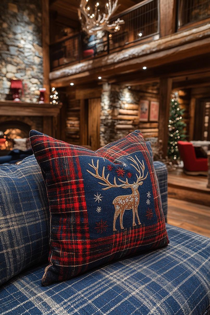 21. Festive Embroidered Plaid Pillowcases-0