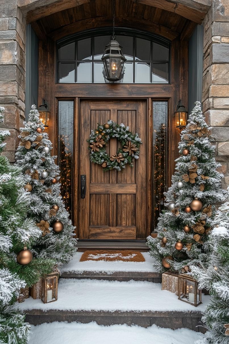 2. Festive Entryway Flocked Trees-0