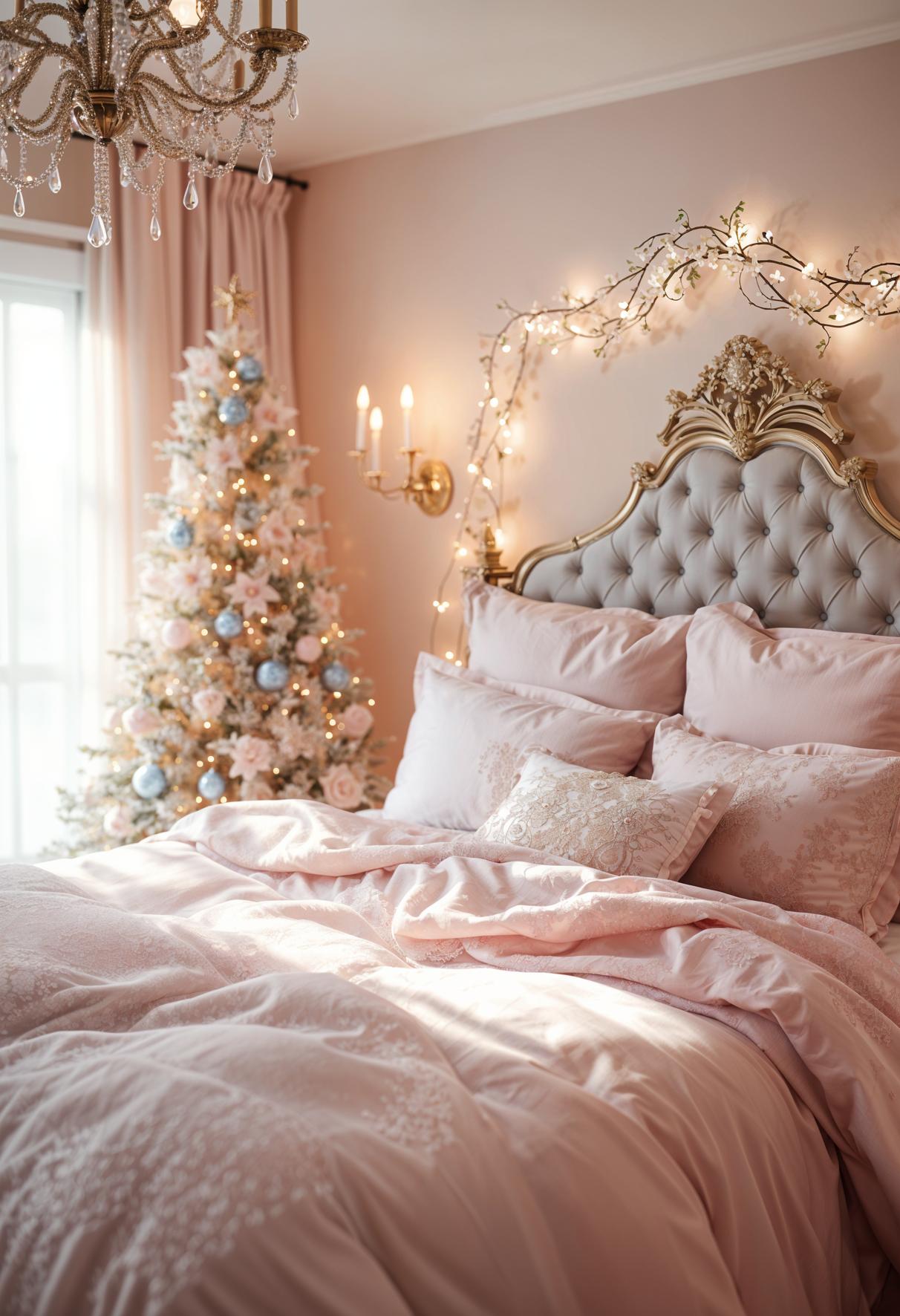 11. Festive Feminine Bedroom Decor-0