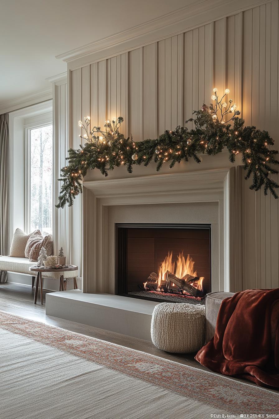 13. Festive Fireplace Garland Display-1