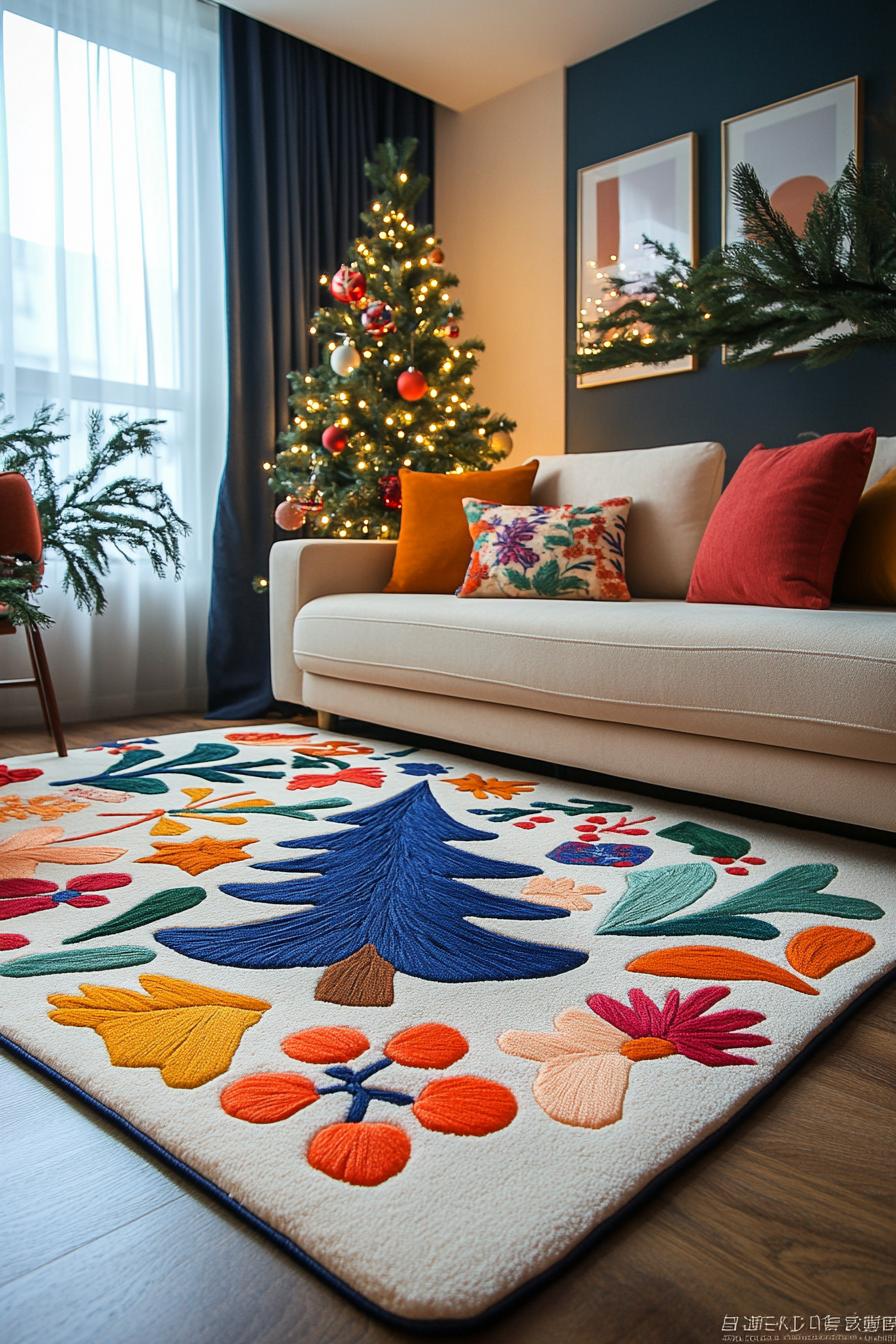 18. Festive Holiday Throw Rug Ideas-2