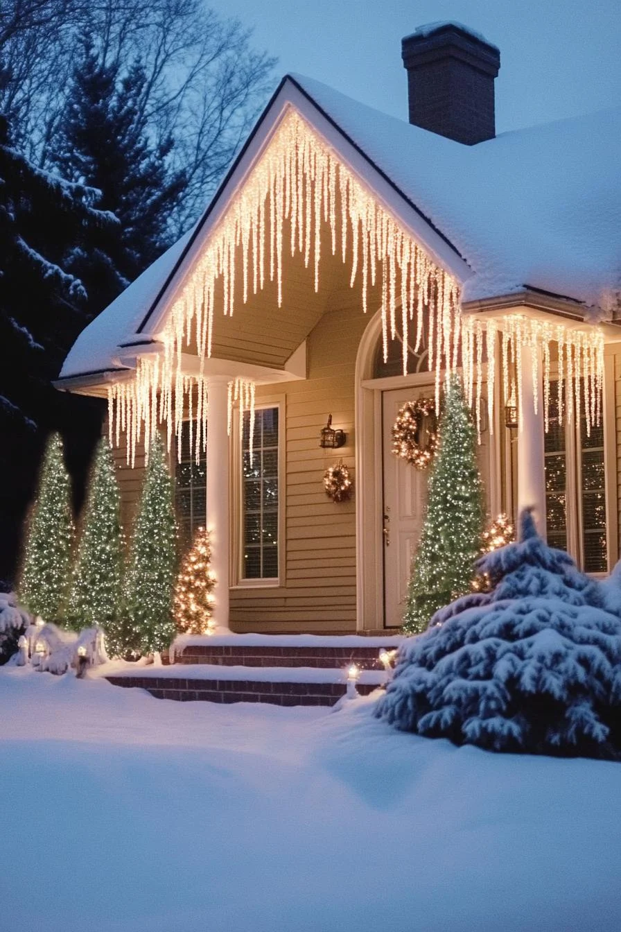 18 Creative Outdoor Christmas Decor Ideas For 2025 88 16. Festive Icicle Light Displays-1