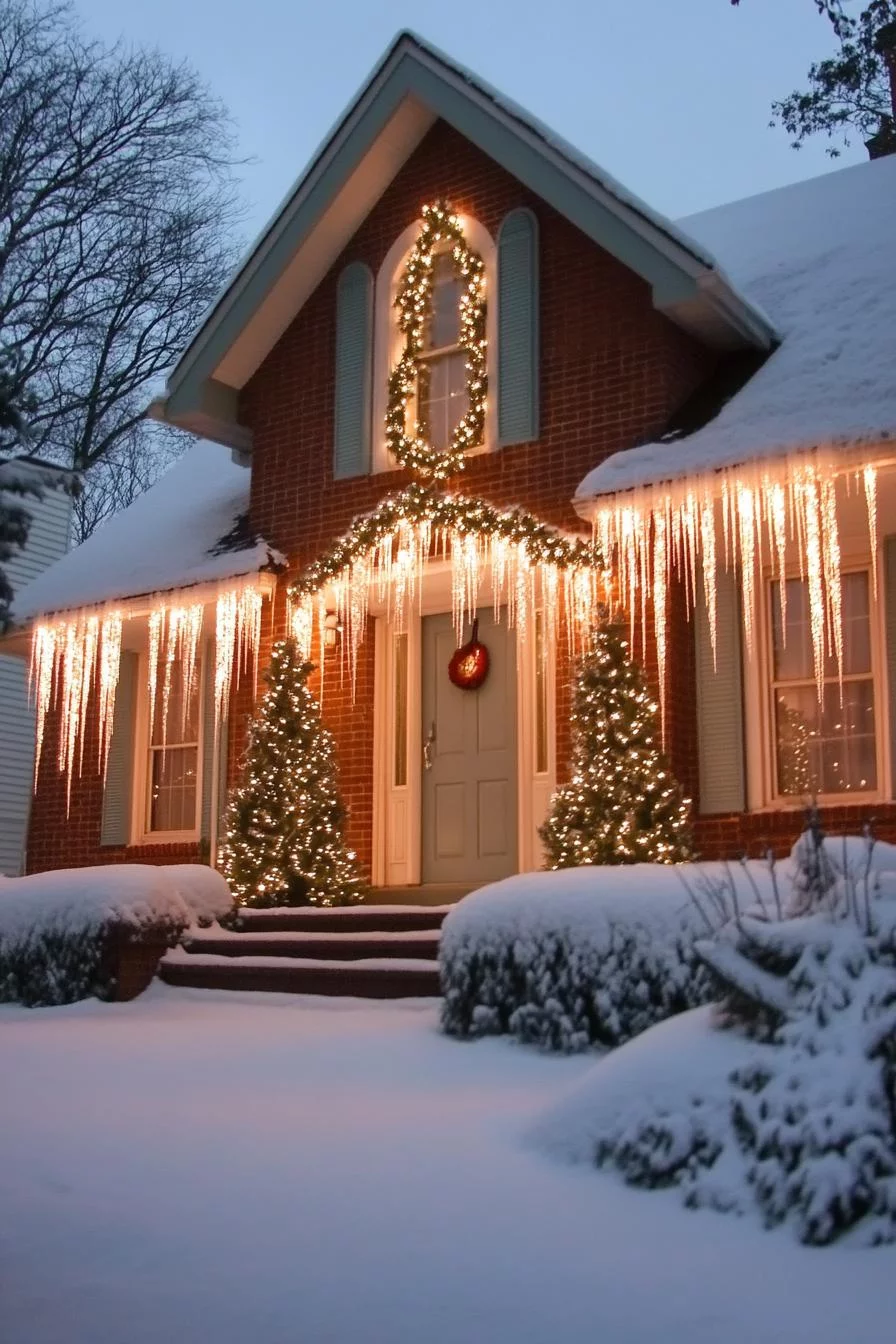 18 Creative Outdoor Christmas Decor Ideas For 2025 89 16. Festive Icicle Light Displays-2