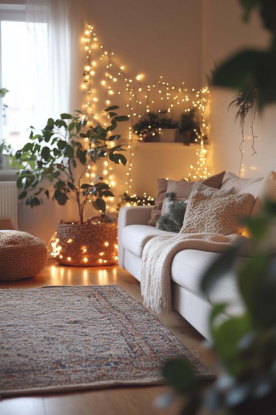 14. Festive Indoor Plant Lighting Display-1