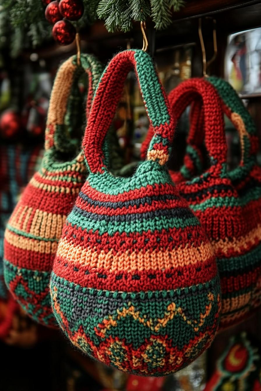 6. Festive Knitted Pot Holders-2