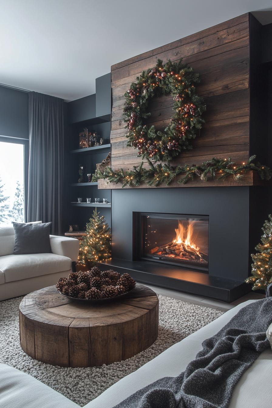 17. Festive Mantel Garlands: Pinecone & Berry-2