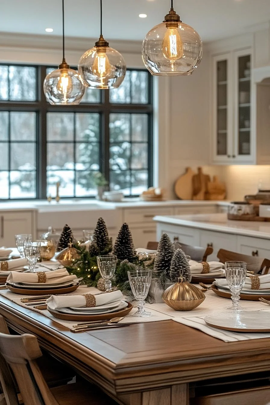 21 Gorgeous Kitchen Christmas Decor Ideas To Copy 87 20. Festive Message Linen Napkins-1