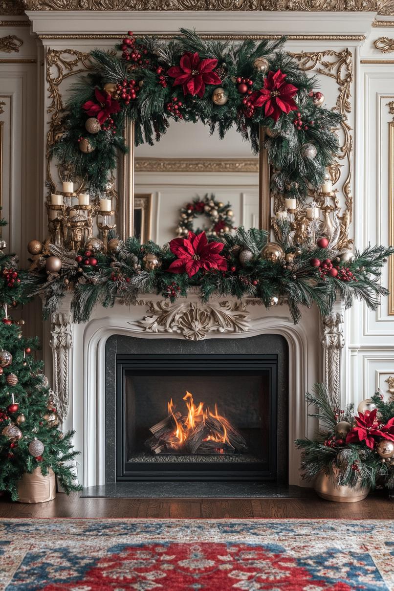 4. Festive Mirrors Enhance Mantels-2