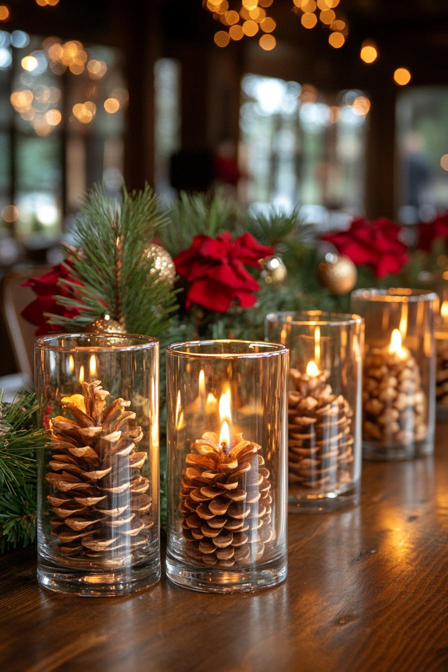 4. Festive Pine Cone Candle Centerpieces-2